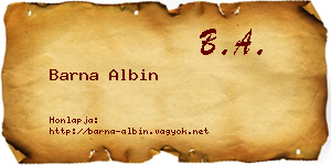 Barna Albin névjegykártya